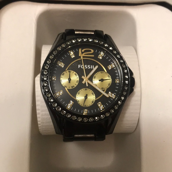 Stainless Steel Black Fossil Watch - Picture 1 of 11